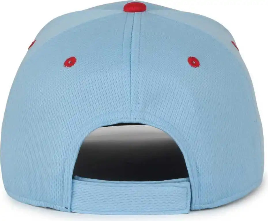 Oc Sports Min-350 Milb Replica Polyester Baseball Cap - Peoria Chiefs Columbia Blue Red 2pc
