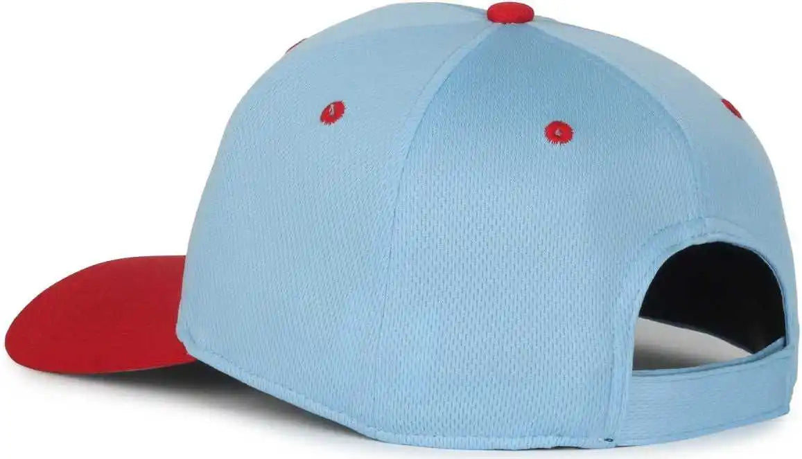 Oc Sports Min-350 Milb Replica Polyester Baseball Cap - Peoria Chiefs Columbia Blue Red 2pc