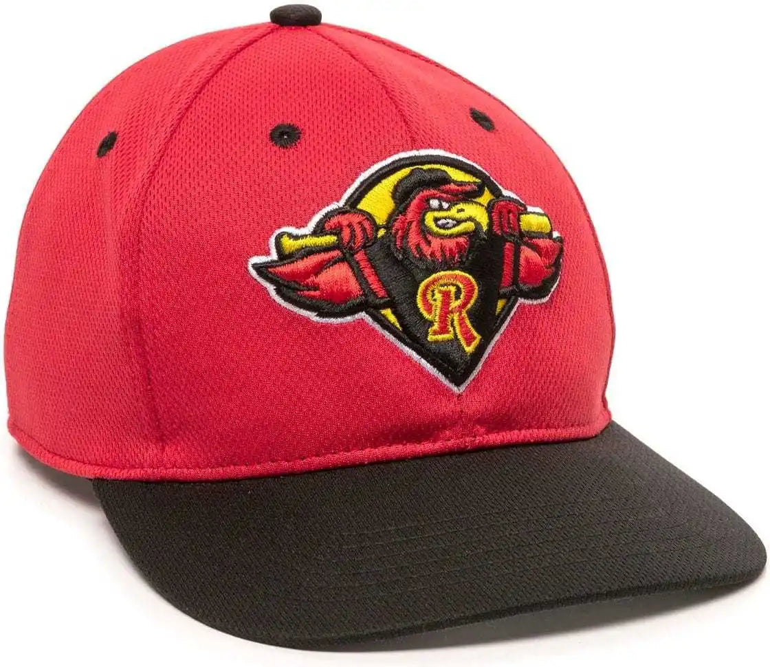 Oc Sports Min-350 Milb Replica Polyester Baseball Cap - Rochester - Red Black / 6 3/8’’ - 7’’