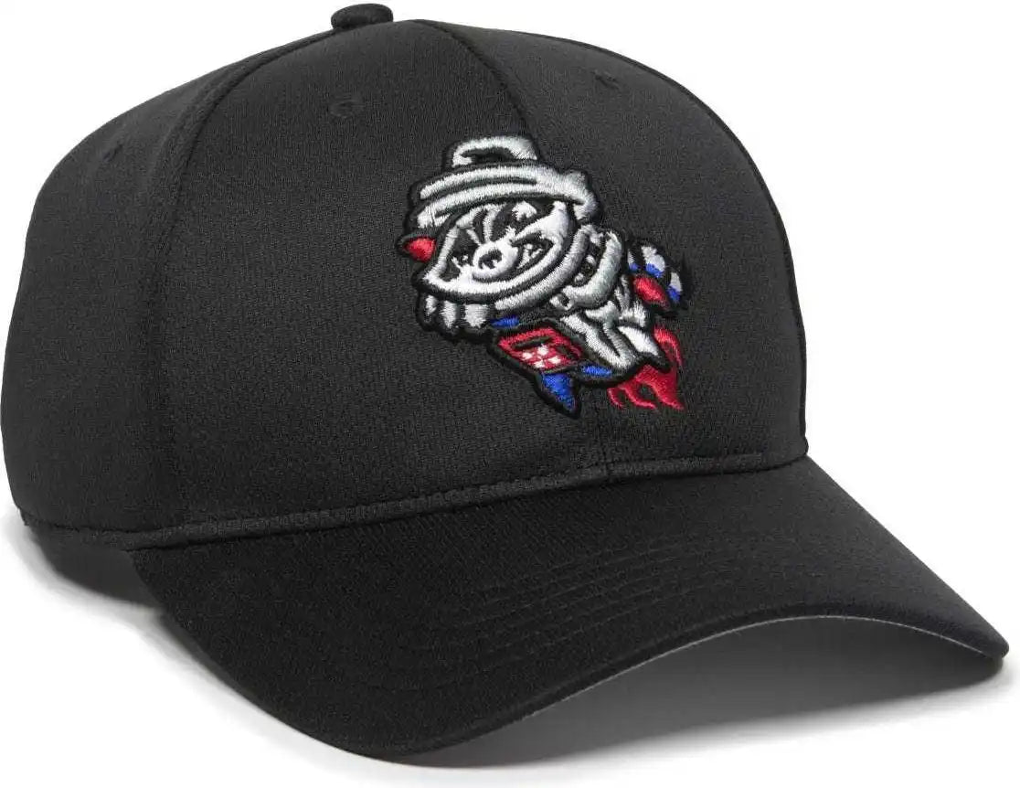 Oc Sports Min-350 Milb Replica Polyester Baseball Cap - Rocket City Trash Pandas Black 2rctp - 6 3/8’’ - 7’’