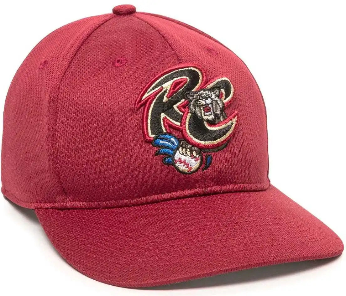 Oc Sports Min-350 Milb Replica Polyester Baseball Cap - Sacramento River Cats Brick - Black / 6 3/8’’ - 7’’