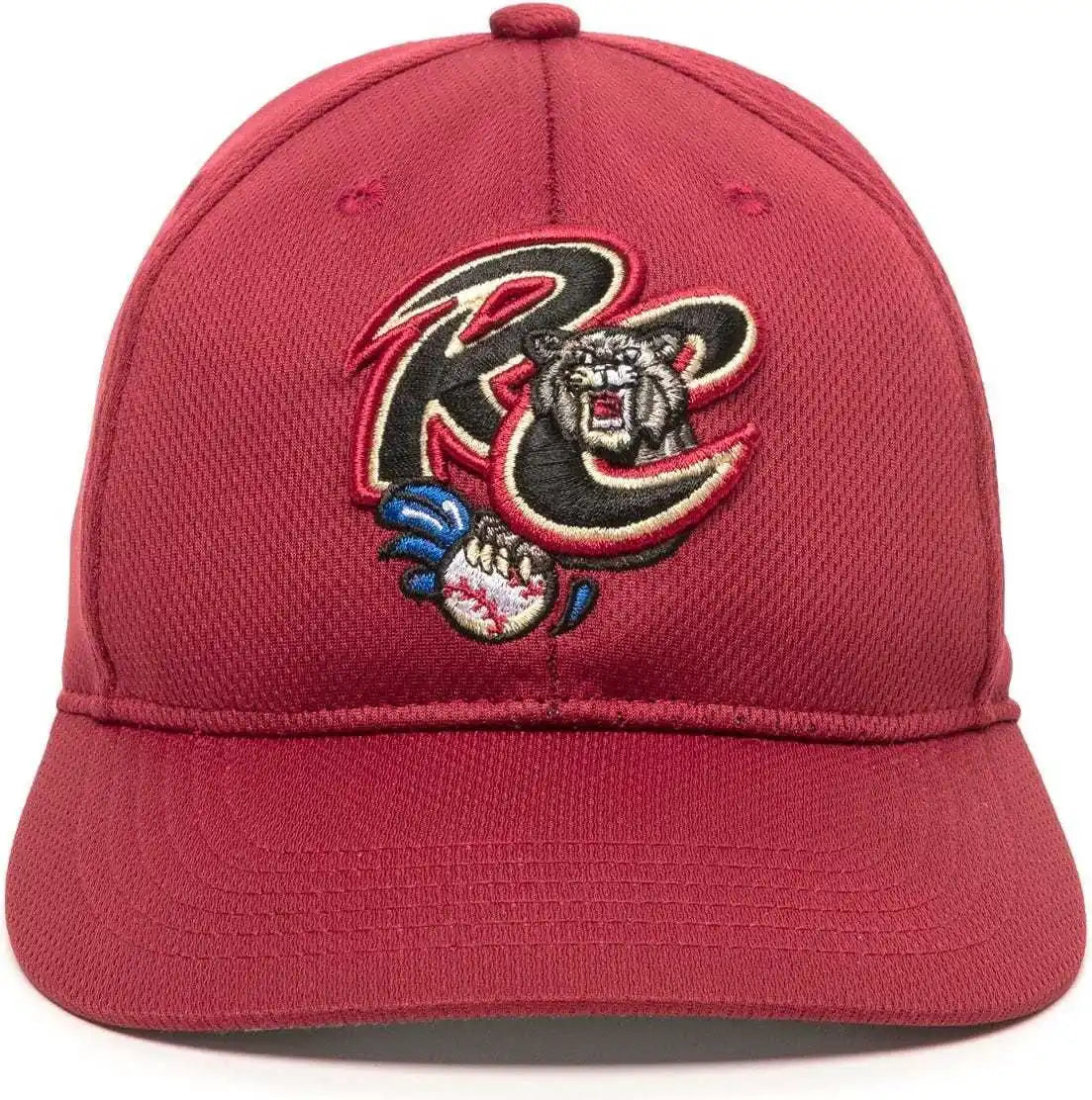 Oc Sports Min-350 Milb Replica Polyester Baseball Cap - Sacramento River Cats Brick - Black / 6 3/8’’ - 7’’