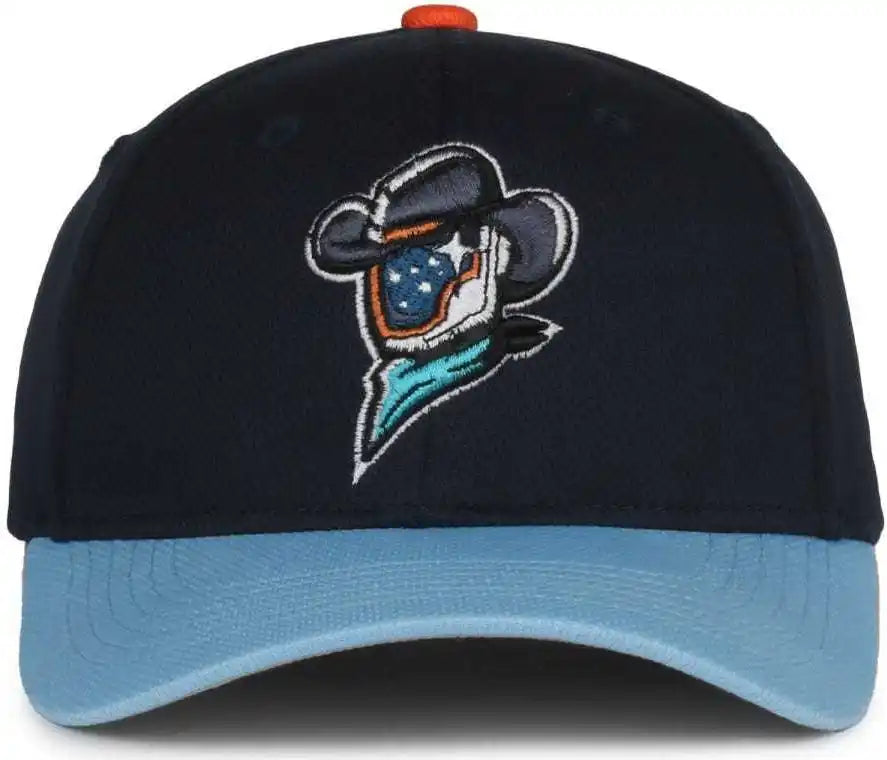Oc Sports Min-350 Milb Replica Polyester Baseball Cap - Sugar Land Space Cowboys - Navy Columbia Blue / 6 3/8’’ - 7’’