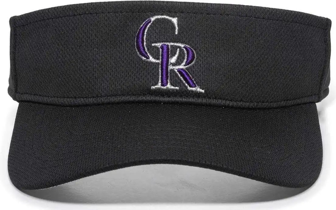 Oc Sports Mlb-185 Traditional Visor - Colorado Rockies - Black / one Size Fits Most