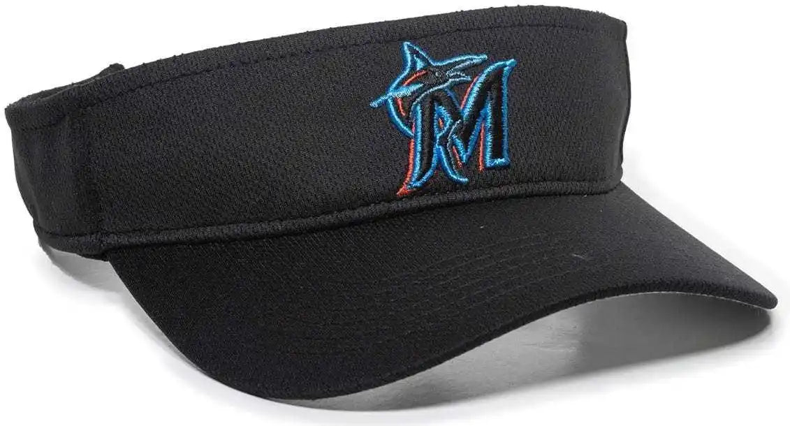 Oc Sports Mlb-185 Traditional Visor - Miami Marlins - Black / one Size Fits Most