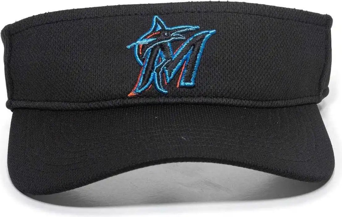 Oc Sports Mlb-185 Traditional Visor - Miami Marlins - Black / one Size Fits Most