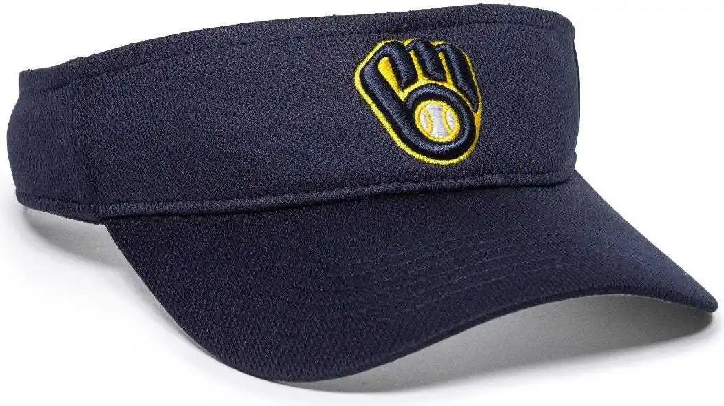 Oc Sports Mlb-185 Traditional Visor - Milwaukee Brewers - Navy / one Size Fits Most
