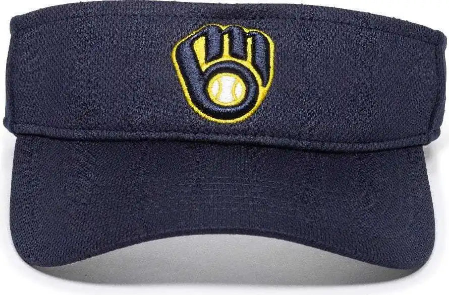 Oc Sports Mlb-185 Traditional Visor - Milwaukee Brewers - Navy / one Size Fits Most
