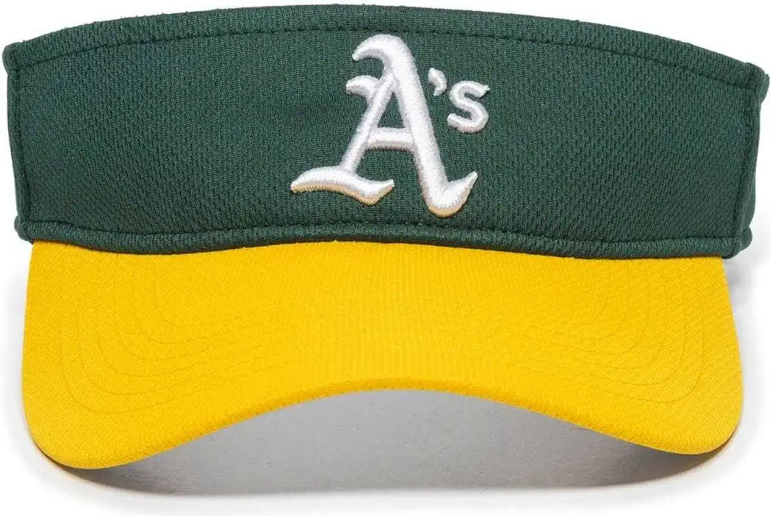Oc Sports Mlb-185 Traditional Visor - Oakland Athletics - Forest Gold / one Size Fits Most