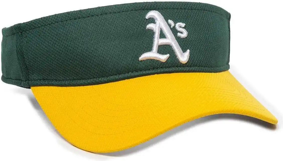 Oc Sports Mlb-185 Traditional Visor - Oakland Athletics - Forest Gold / one Size Fits Most