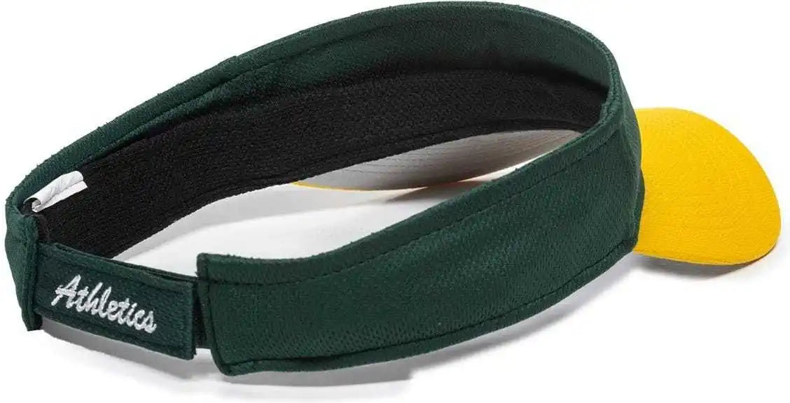 Oc Sports Mlb-185 Traditional Visor - Oakland Athletics - Forest Gold / one Size Fits Most