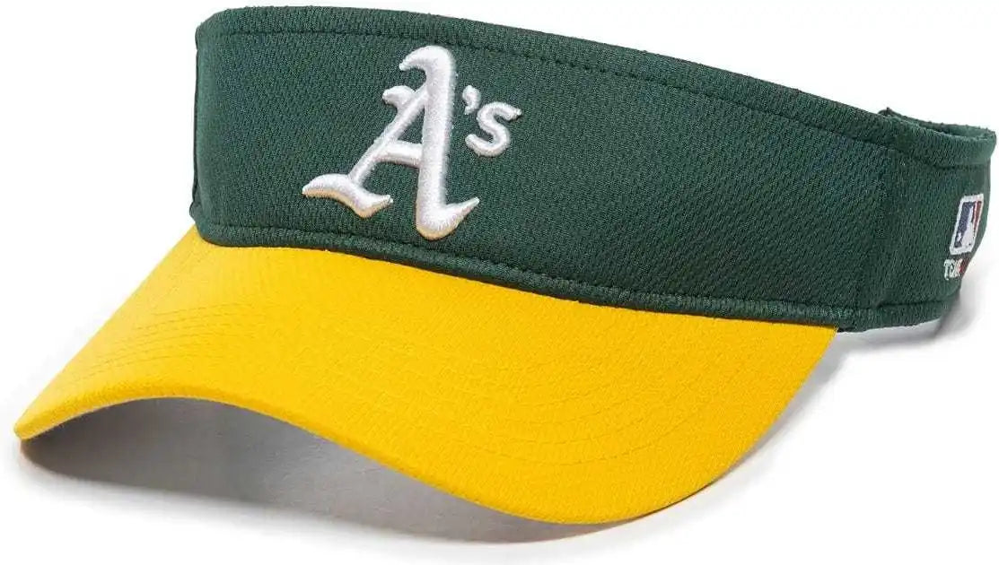 Oc Sports Mlb-185 Traditional Visor - Oakland Athletics - Forest Gold / one Size Fits Most