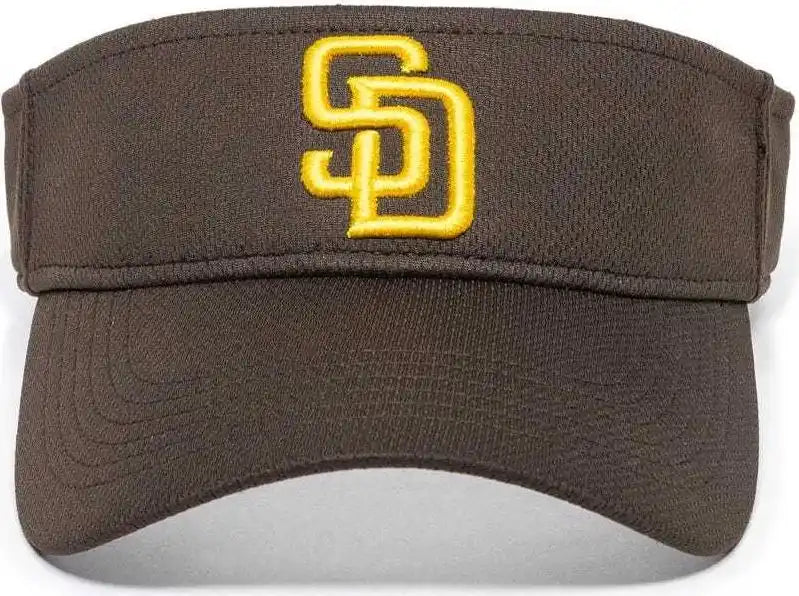 Oc Sports Mlb-185 Traditional Visor - San Diego Padres - Brown / one Size Fits Most
