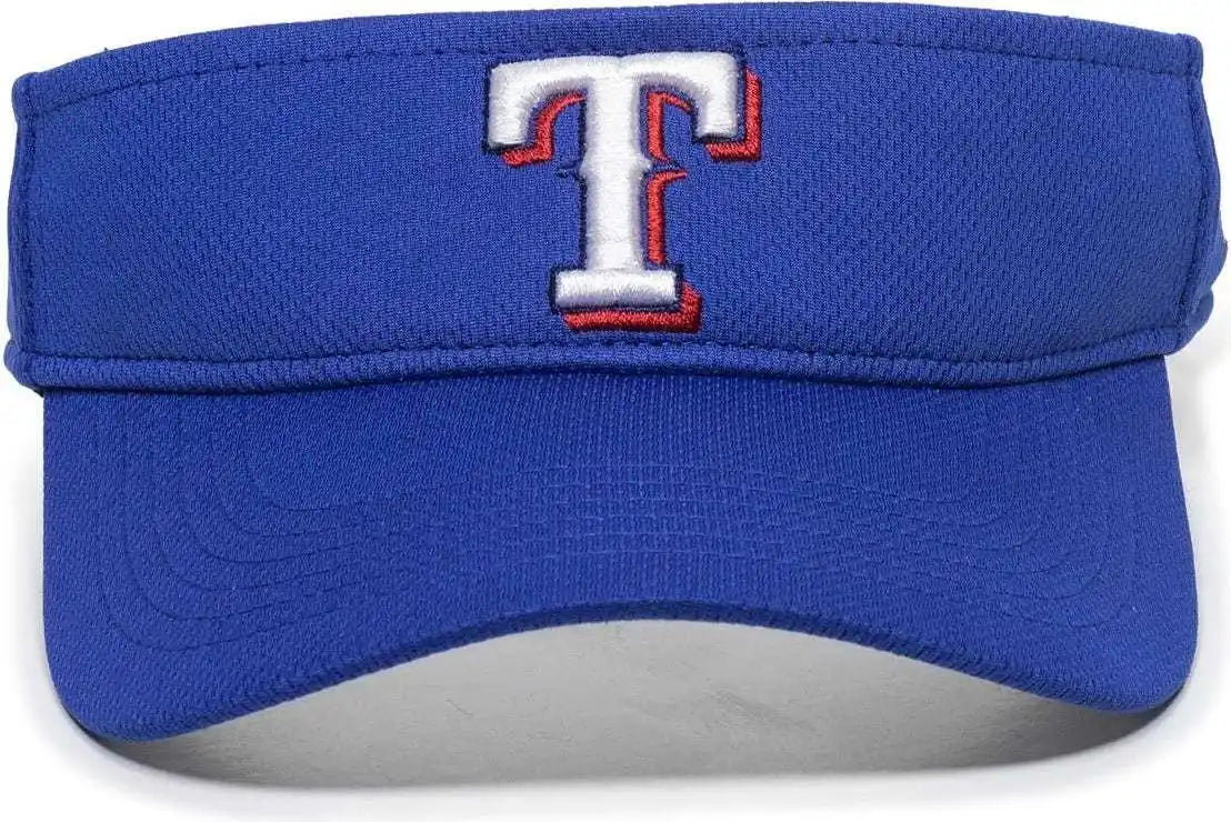 Oc Sports Mlb-185 Traditional Visor - Texas Rangers - Royal / one Size Fits Most