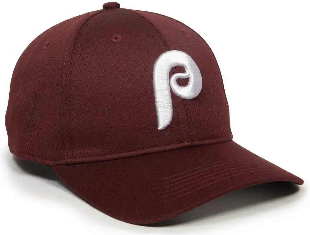 Oc Sports Mlb-350 Mlb Polyester Baseball Adjustable Cap - Philadelphia Phillies Alternate - Maroon / 6 3/8’’ - 7’’