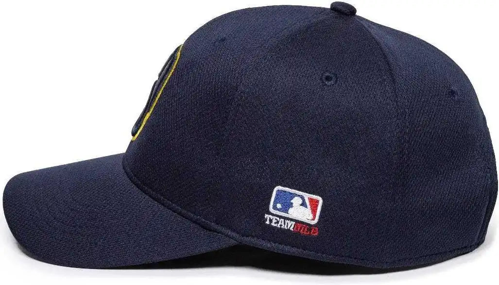 Oc Sports Mlb 350 Polyester Baseball Adjustable Cap Milwaukee Brewers Navy Home & Road