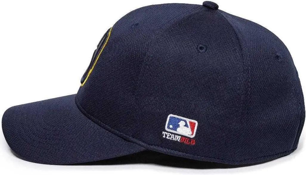 Oc Sports Mlb-350 Mlb Polyester Baseball Adjustable Cap - Milwaukee Brewers Navy Home & Road