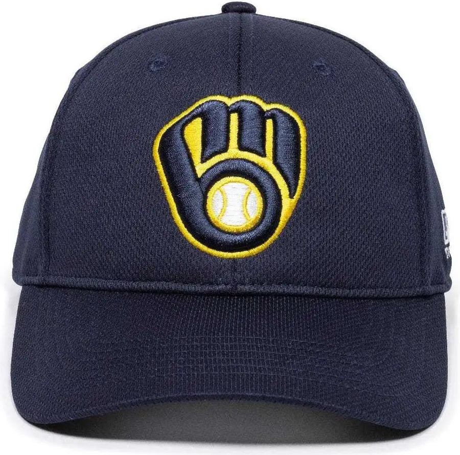 Oc Sports Mlb-350 Mlb Polyester Baseball Adjustable Cap - Milwaukee Brewers Navy Home & Road