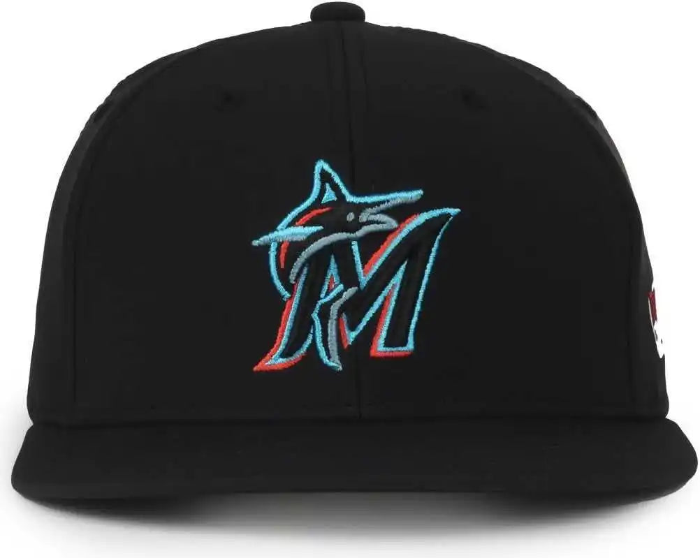 Oc Sports Mlb-450 Performance Baseball Cap - Miami Marlins - Black / 6 3/8’’ - 7’’