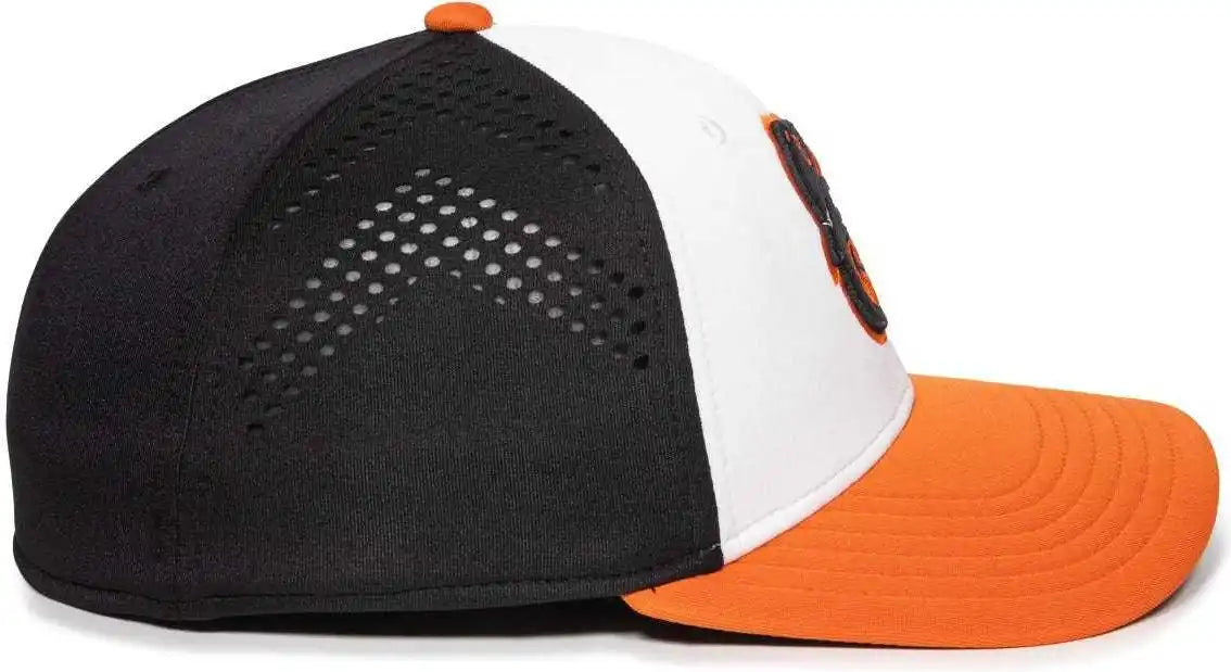 Oc Sports Mlb-600 Perforated Stretchfit Baseball Cap - Baltimore Orioles