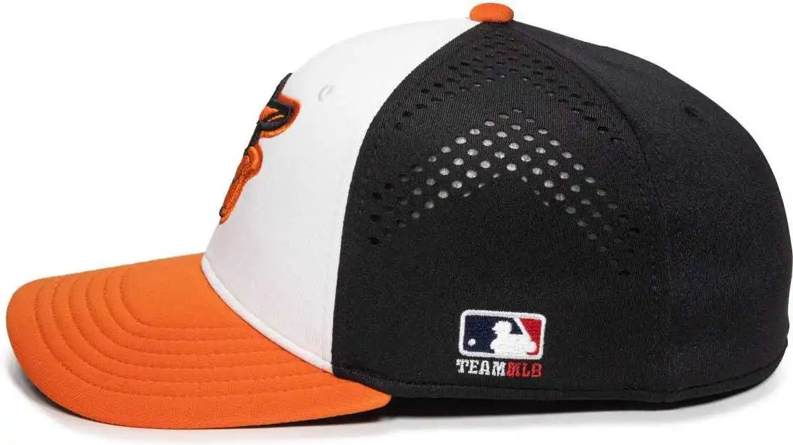 Oc Sports Mlb-600 Perforated Stretchfit Baseball Cap - Baltimore Orioles