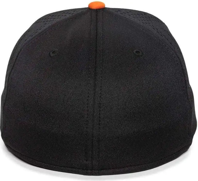 Oc Sports Mlb-600 Perforated Stretchfit Baseball Cap - Baltimore Orioles - Black Orange / S/m