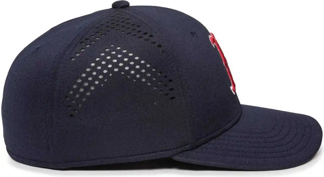 Oc Sports Mlb-600 Perforated Stretchfit Baseball Cap - Boston Red Sox