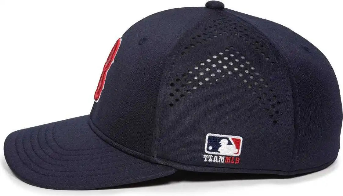 Oc Sports Mlb-600 Perforated Stretchfit Baseball Cap - Boston Red Sox