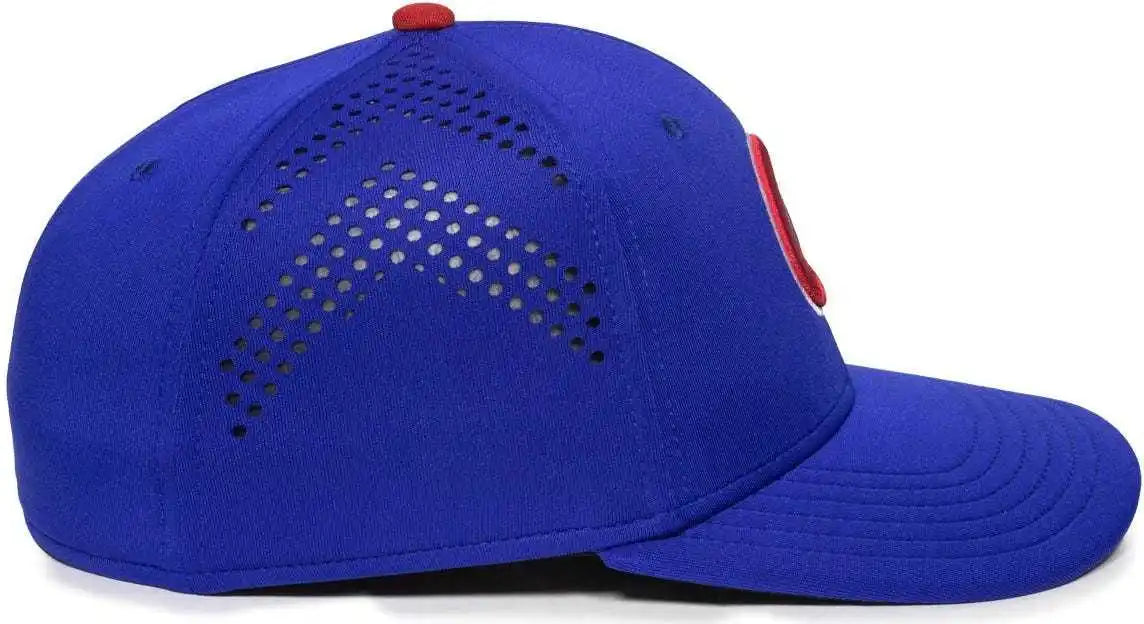 Oc Sports Mlb-600 Perforated Stretchfit Baseball Cap - Chicago Cubs