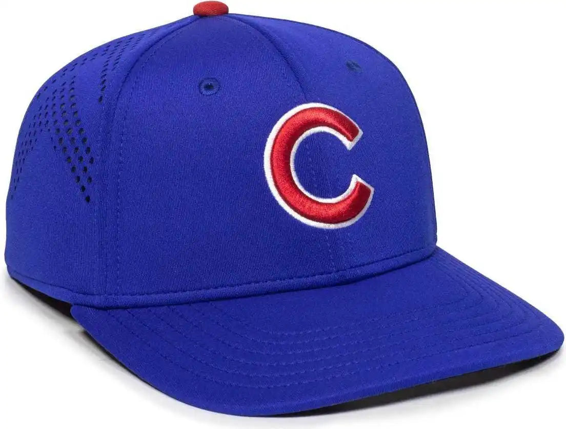 Oc Sports Mlb-600 Perforated Stretchfit Baseball Cap - Chicago Cubs - Royal / S/m