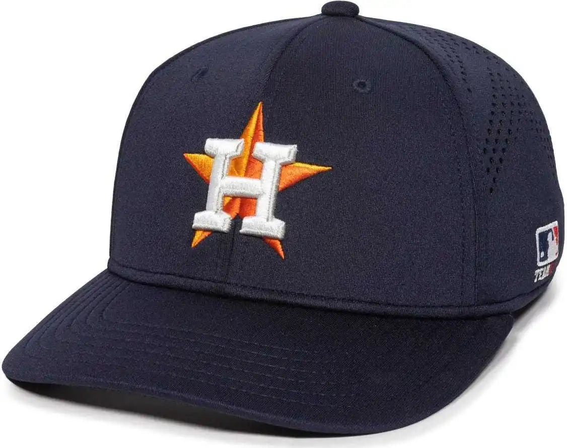 Oc Sports Mlb-600 Perforated Stretchfit Baseball Cap - Houston Astros