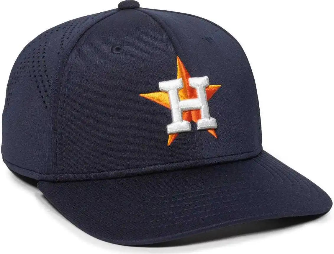 Oc Sports Mlb-600 Perforated Stretchfit Baseball Cap - Houston Astros - Navy / S/m