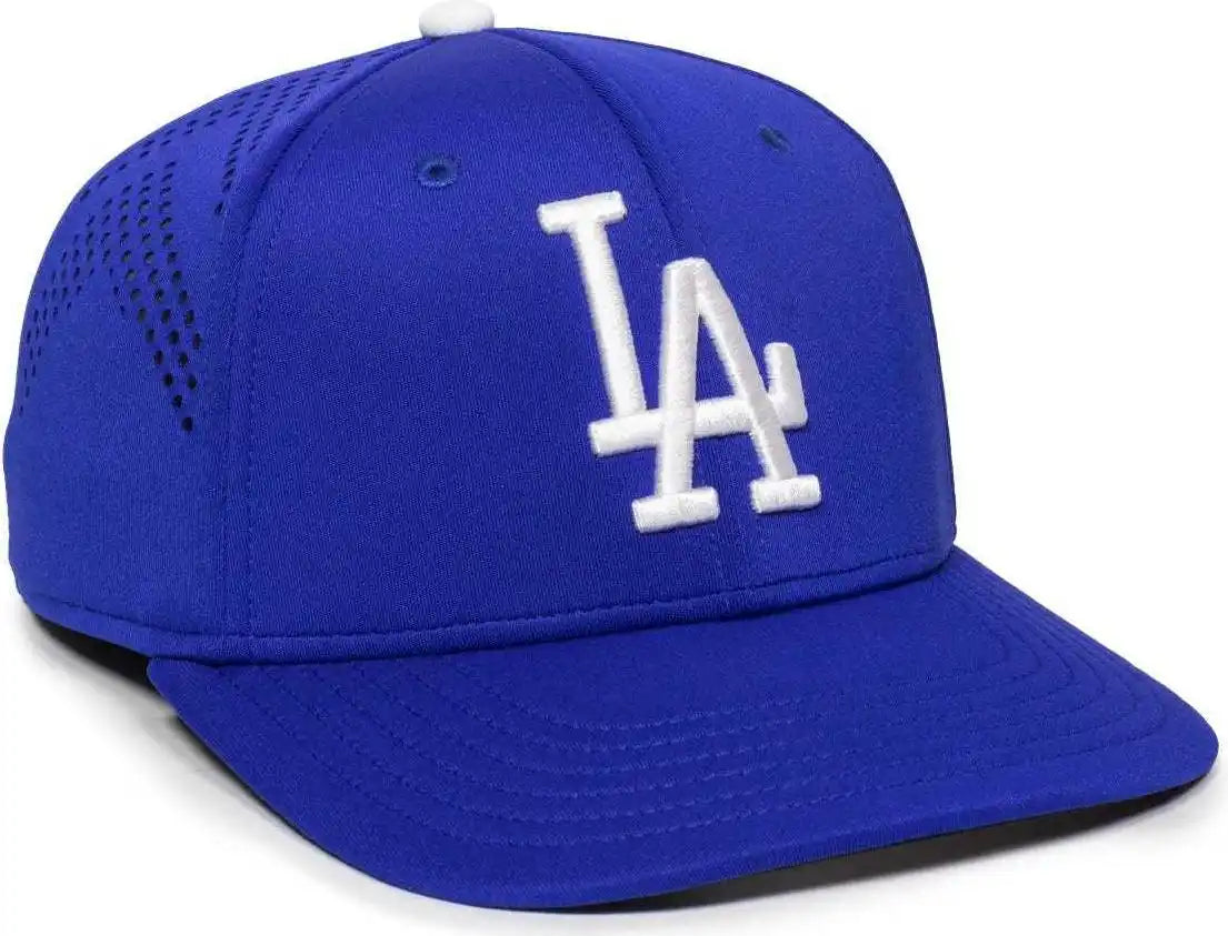 Oc Sports Mlb-600 Perforated Stretchfit Baseball Cap - Los Angeles Dodgers - Royal / S/m
