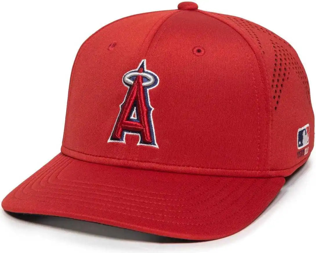 Oc Sports Mlb-600 Perforated Stretchfit Baseball Cap - Los Angeles Angels