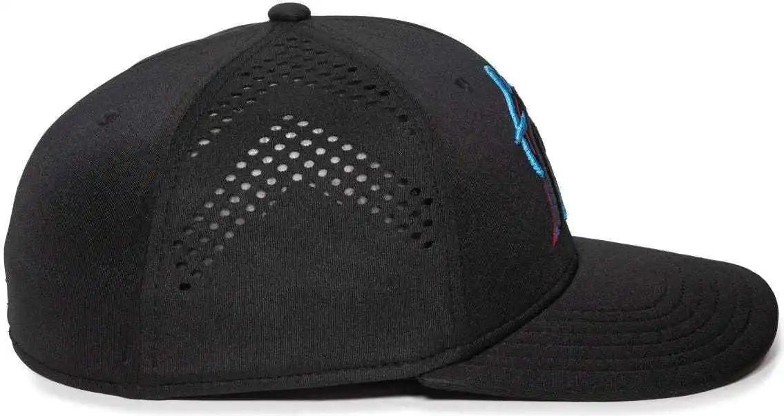 Oc Sports Mlb-600 Perforated Stretchfit Baseball Cap - Miami Marlins