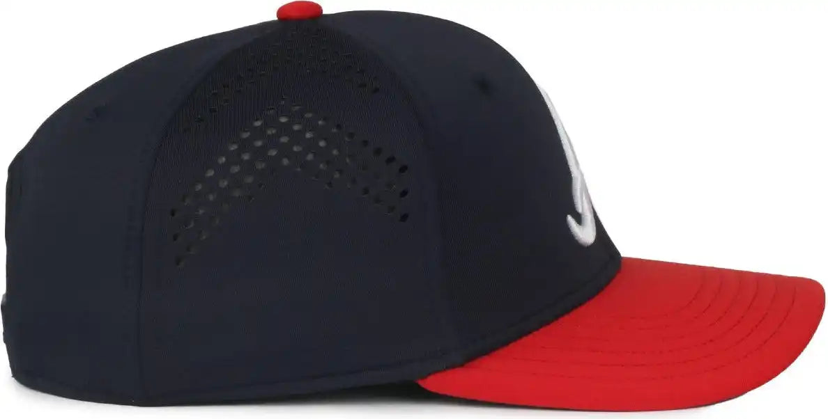 Oc Sports Mlb-650 Performance Snapback Baseball Cap - Atlanta Braves - Navy Red / one Size Fits Most