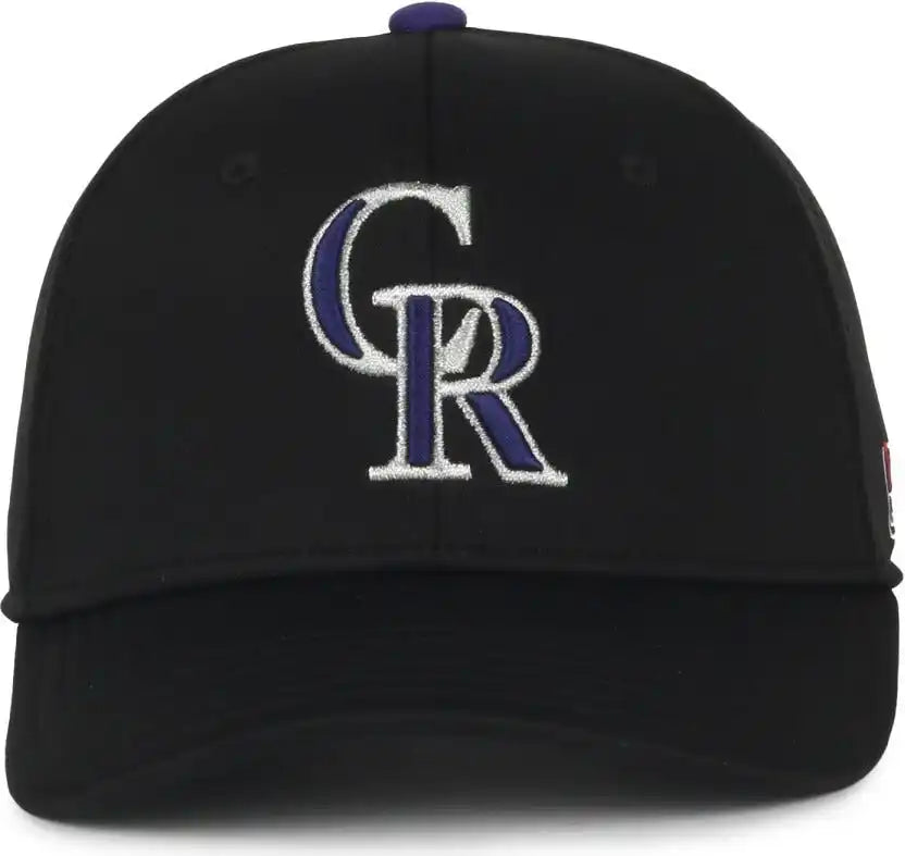 Oc Sports Mlb-650 Performance Snapback Baseball Cap - Colorado Rockies - Black / one Size Fits Most