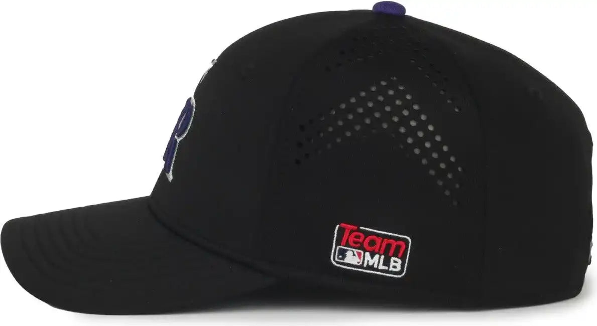 Oc Sports Mlb-650 Performance Snapback Baseball Cap - Colorado Rockies - Black / one Size Fits Most