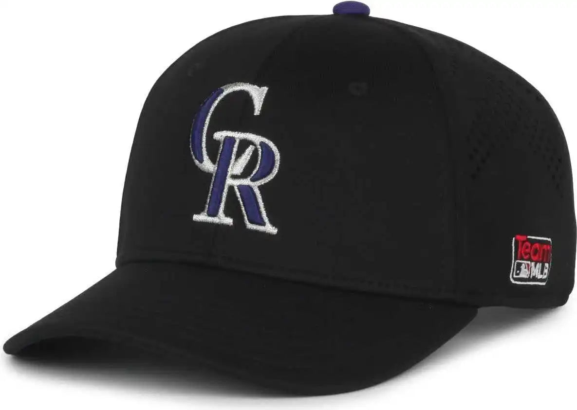 Oc Sports Mlb-650 Performance Snapback Baseball Cap - Colorado Rockies - Black / one Size Fits Most