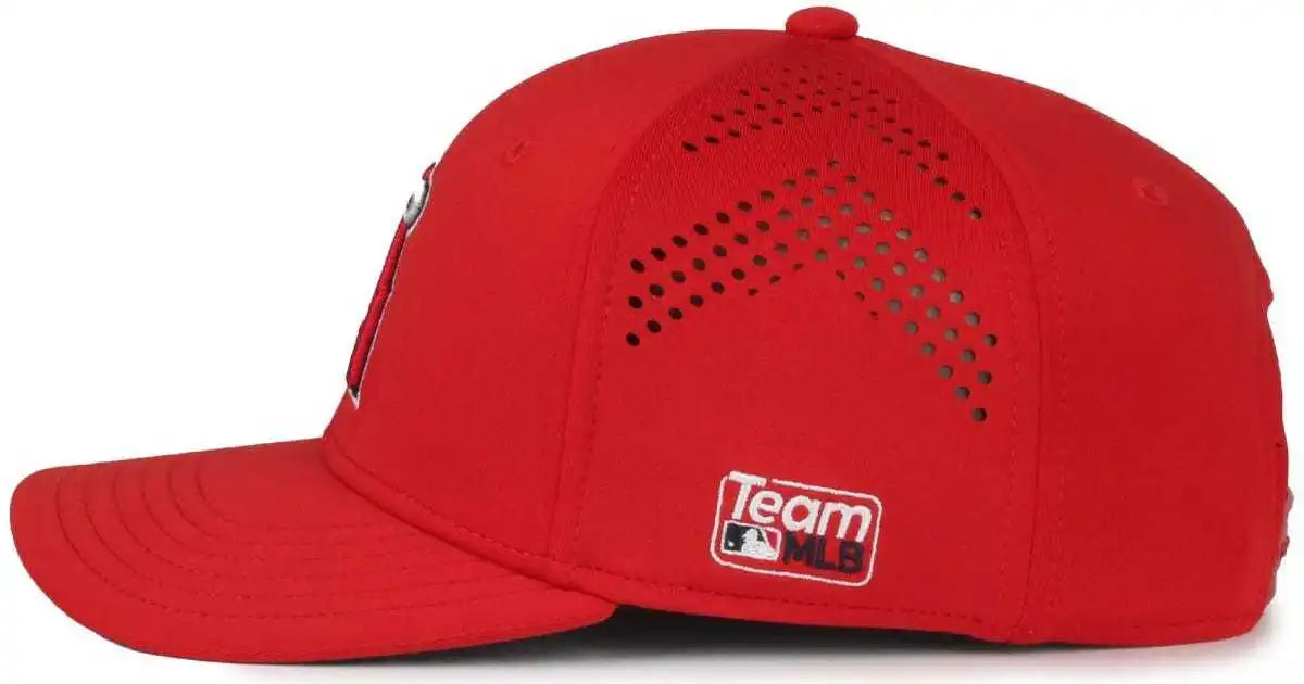 Oc Sports Mlb-650 Performance Snapback Baseball Cap - Los Angeles Angels - Red / one Size Fits Most