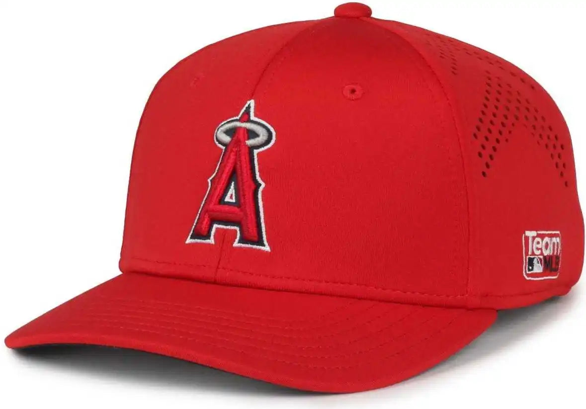 Oc Sports Mlb-650 Performance Snapback Baseball Cap - Los Angeles Angels - Red / one Size Fits Most