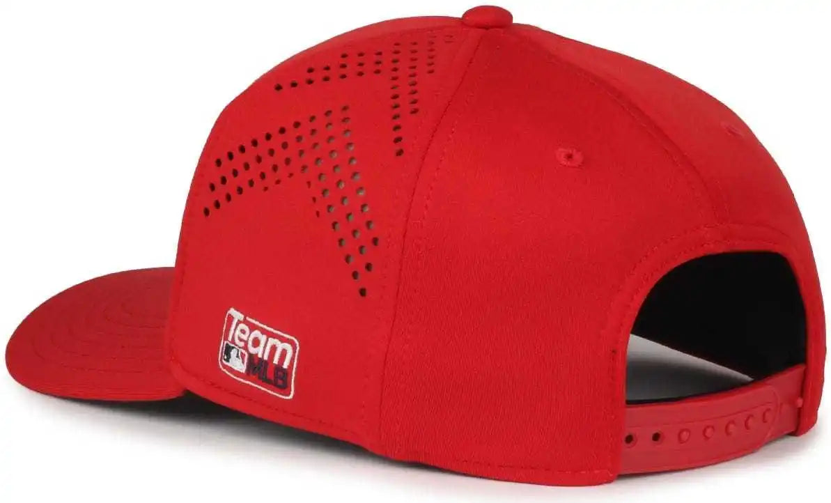 Oc Sports Mlb-650 Performance Snapback Baseball Cap - Los Angeles Angels - Red / one Size Fits Most