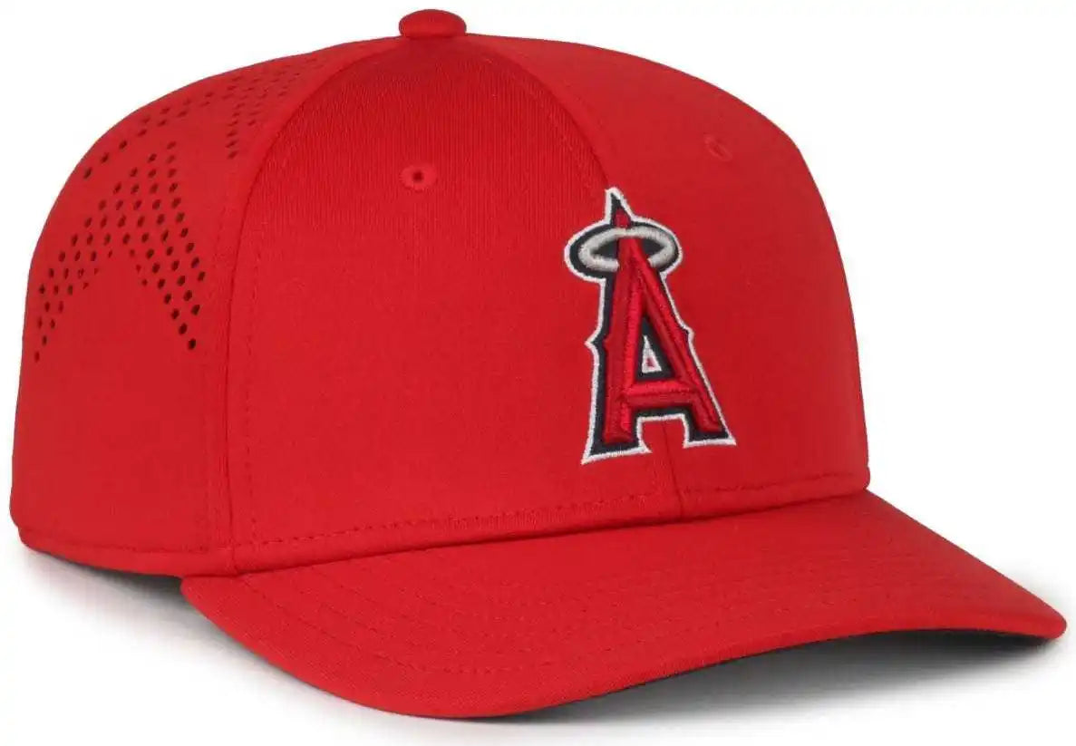 Oc Sports Mlb-650 Performance Snapback Baseball Cap - Los Angeles Angels - Red / one Size Fits Most