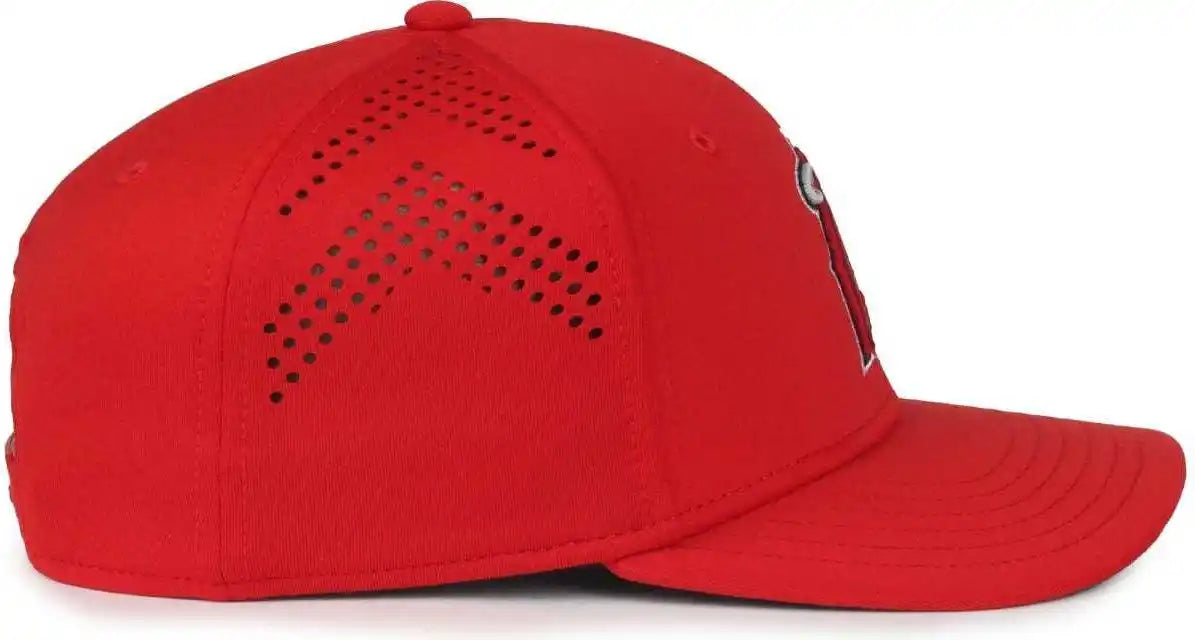 Oc Sports Mlb-650 Performance Snapback Baseball Cap - Los Angeles Angels - Red / one Size Fits Most