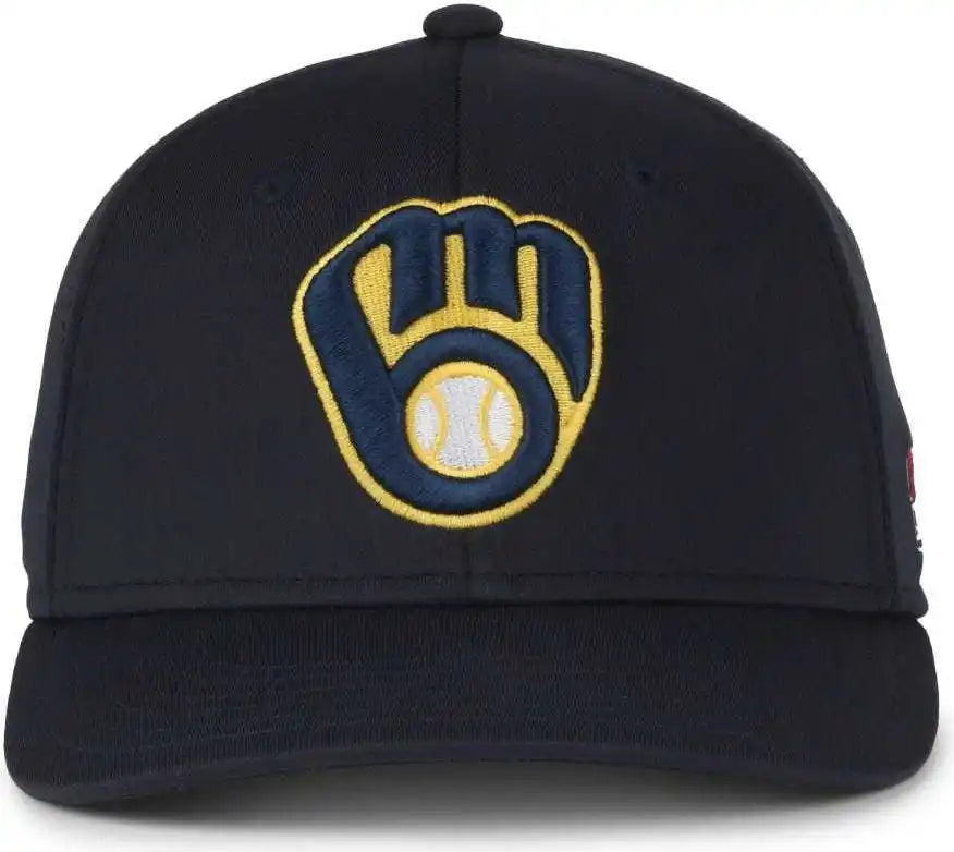Oc Sports Mlb-650 Performance Snapback Baseball Cap - Milwaukee Brewers - Navy / one Size Fits Most