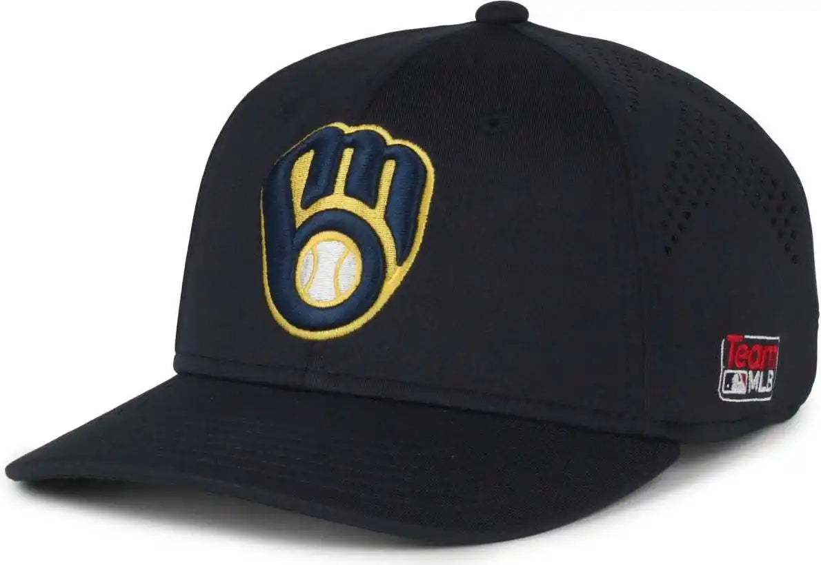 Oc Sports Mlb-650 Performance Snapback Baseball Cap - Milwaukee Brewers - Navy / one Size Fits Most