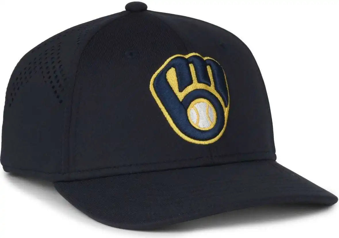 Oc Sports Mlb-650 Performance Snapback Baseball Cap - Milwaukee Brewers - Navy / one Size Fits Most