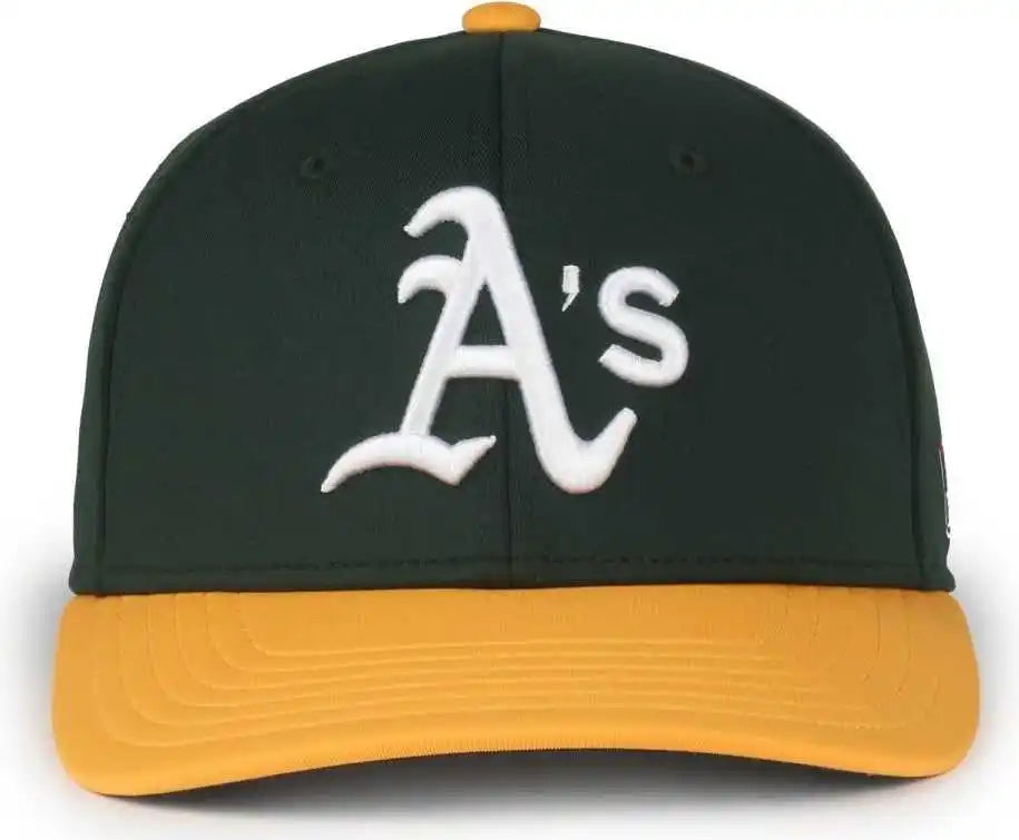 Oc Sports Mlb-650 Performance Snapback Baseball Cap - Oakland Athletics - Forest Gold / one Size Fits Most