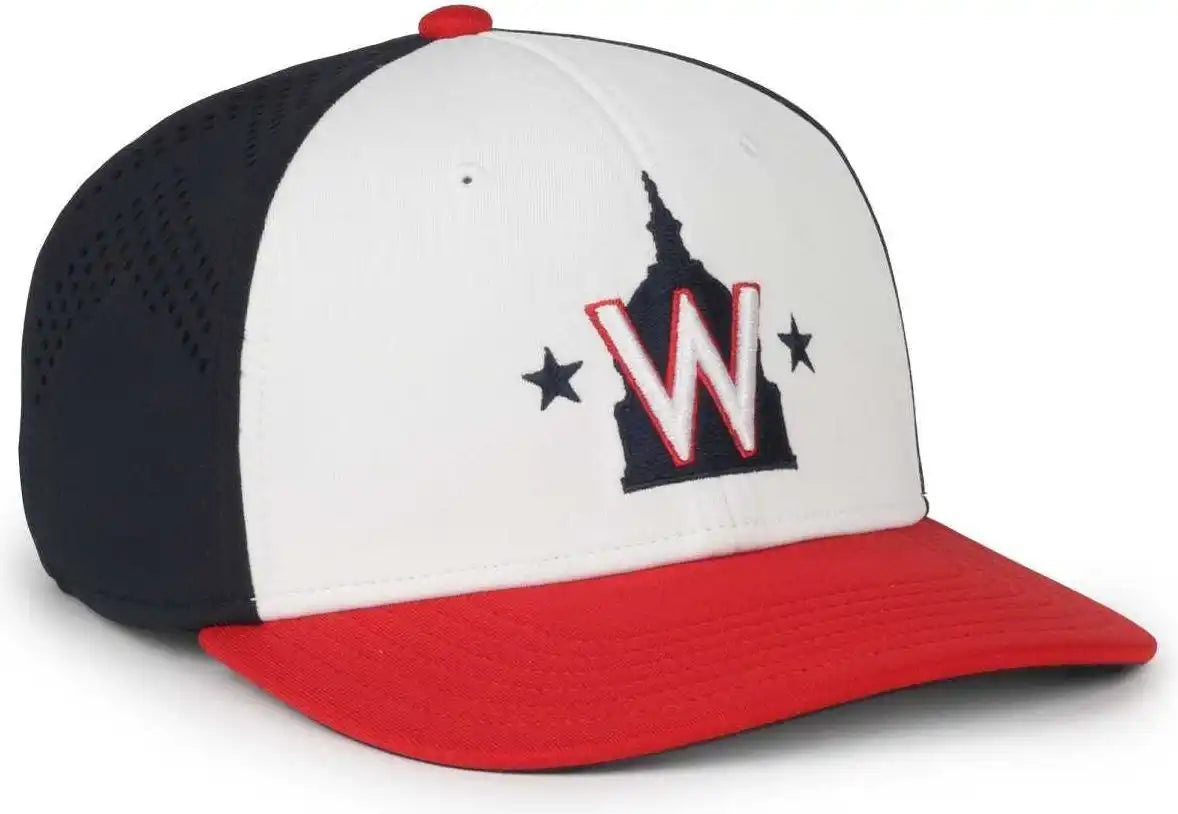 Oc Sports Mlb-650 Performance Snapback Baseball Cap - Washington National - White Navy Red / one Size Fits Most