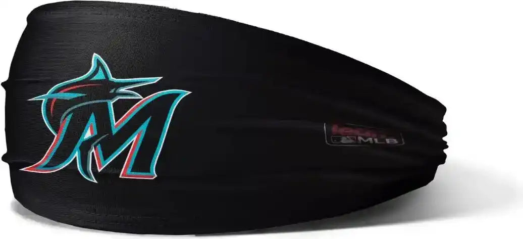 Oc Sports Mlb-hb Official Mlb Headband - Miami Marlins - Black / one Size Fits Most